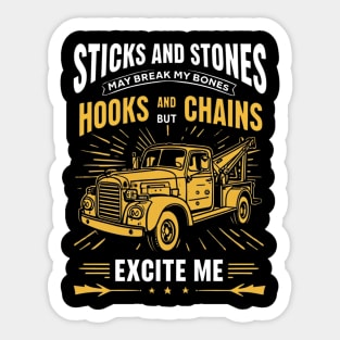 Sricks And Stones May Break My Bones But Hooks And Chains Excite Me Sticker
